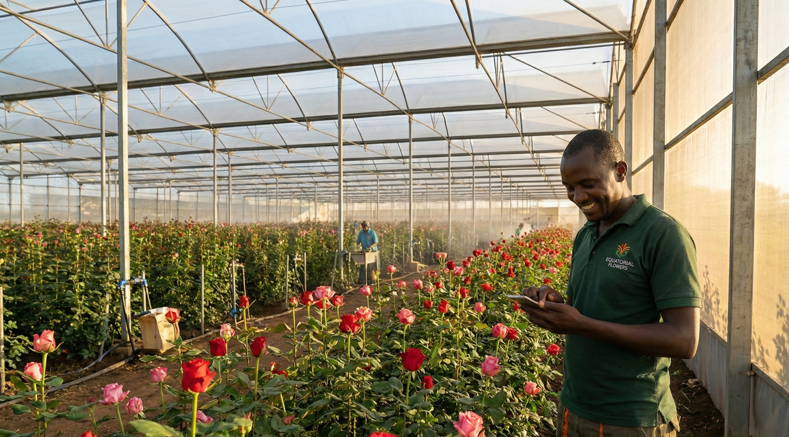 Kenya flower farm greenhouse